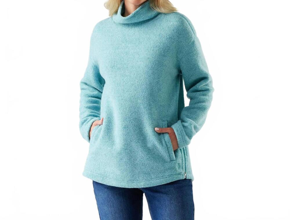 NEW SMARTWOOL second cut fleece pullover in pacific blue